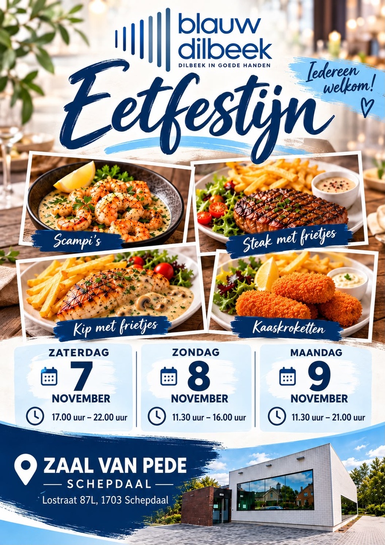 Kippen- & Biefstukfestijn - Blauw Dilbeek
